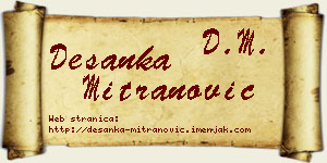 Desanka Mitranović vizit kartica